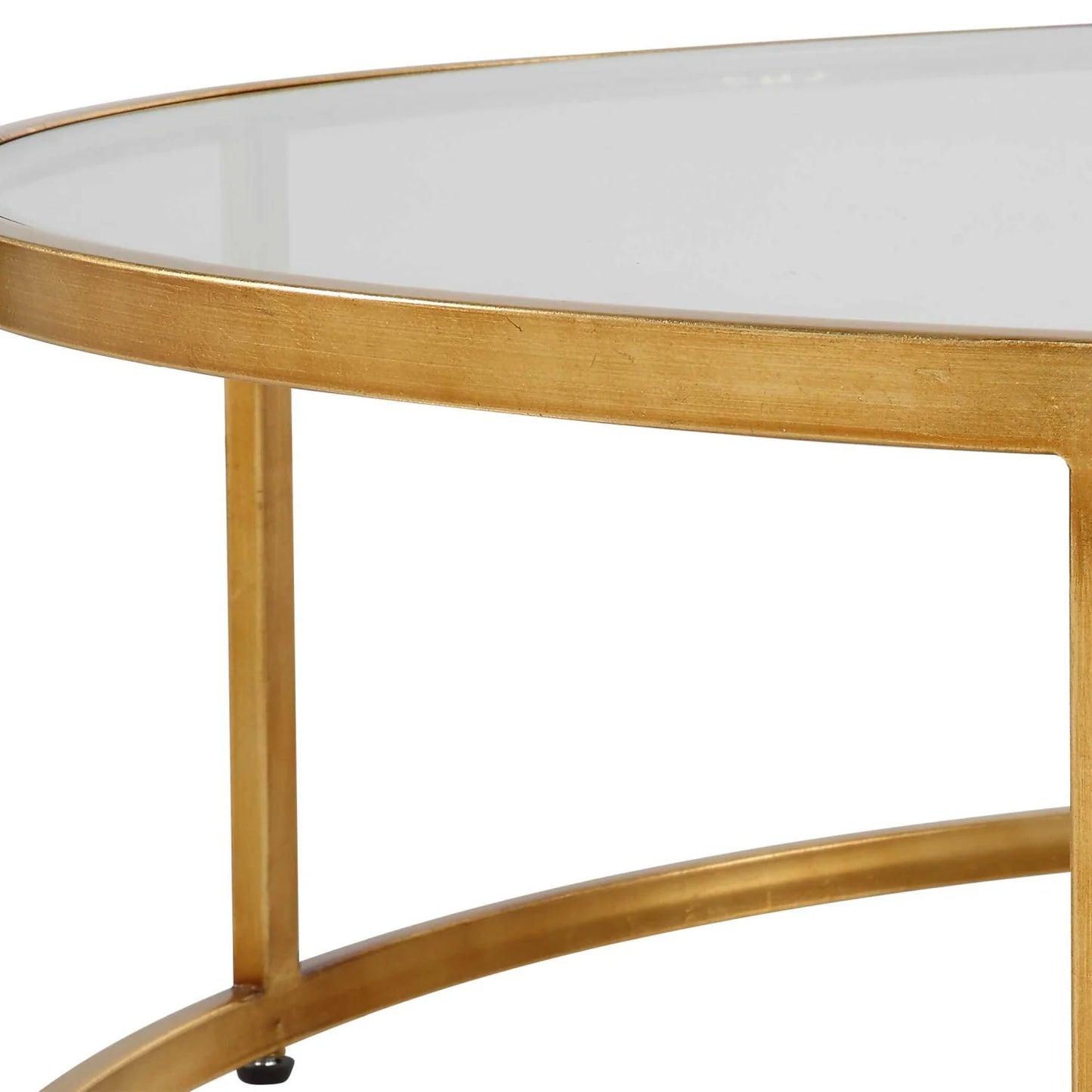 Luxury Gold Glass Coffee Table Modern Italian Style for Villa