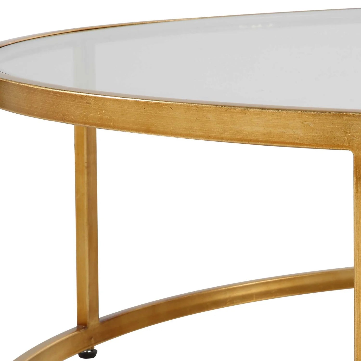 Luxury Gold Glass Coffee Table Modern Italian Style for Villa