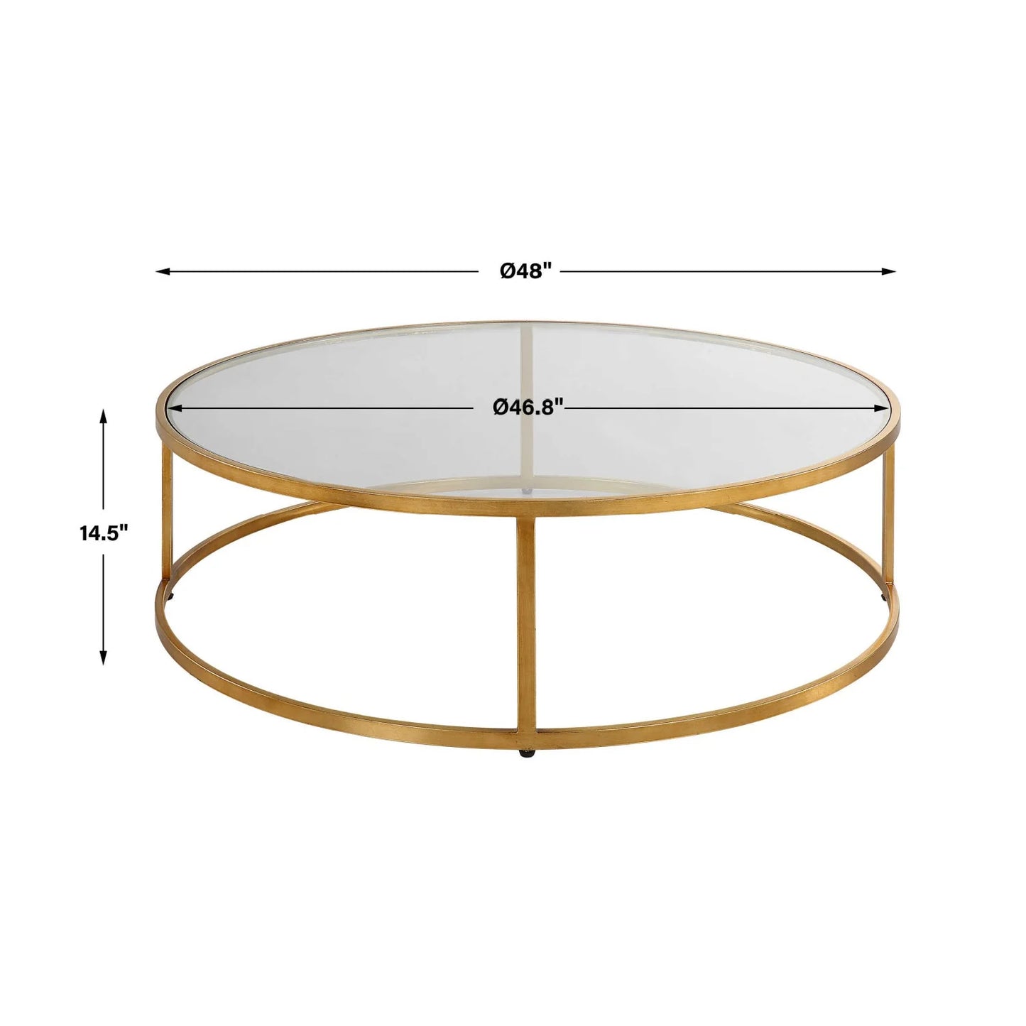 Luxury Gold Glass Coffee Table Modern Italian Style for Villa