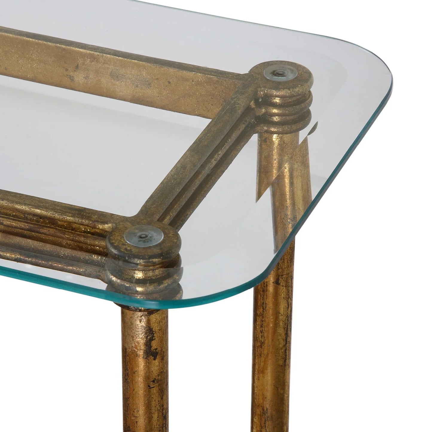 Luxury Gold Glass Console Table Modern Italian Style for Villa