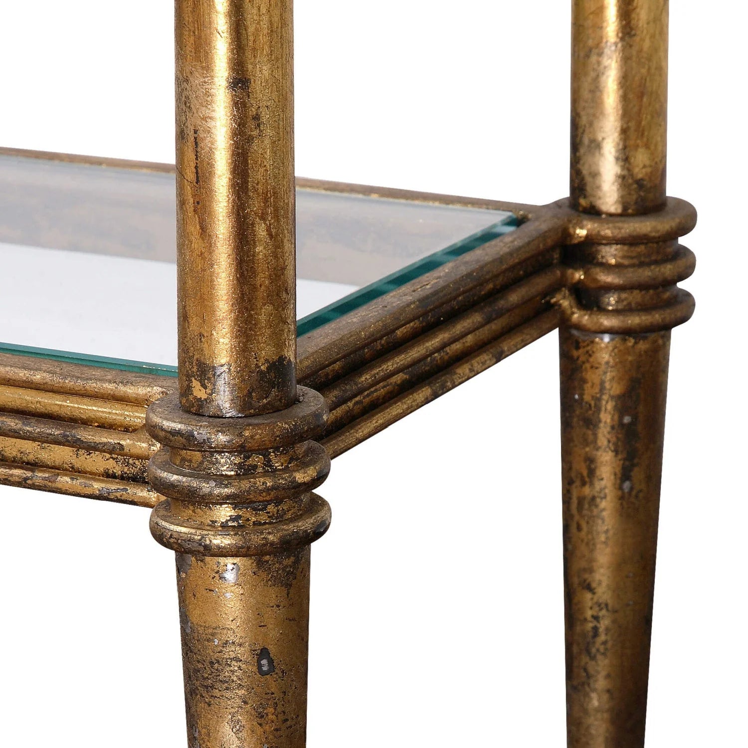 Luxury Gold Glass Console Table Modern Italian Style for Villa
