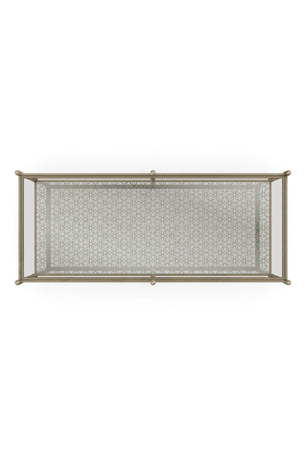 Luxury Gold Glass Rectangular Coffee Table Modern Italian Style for Villa
