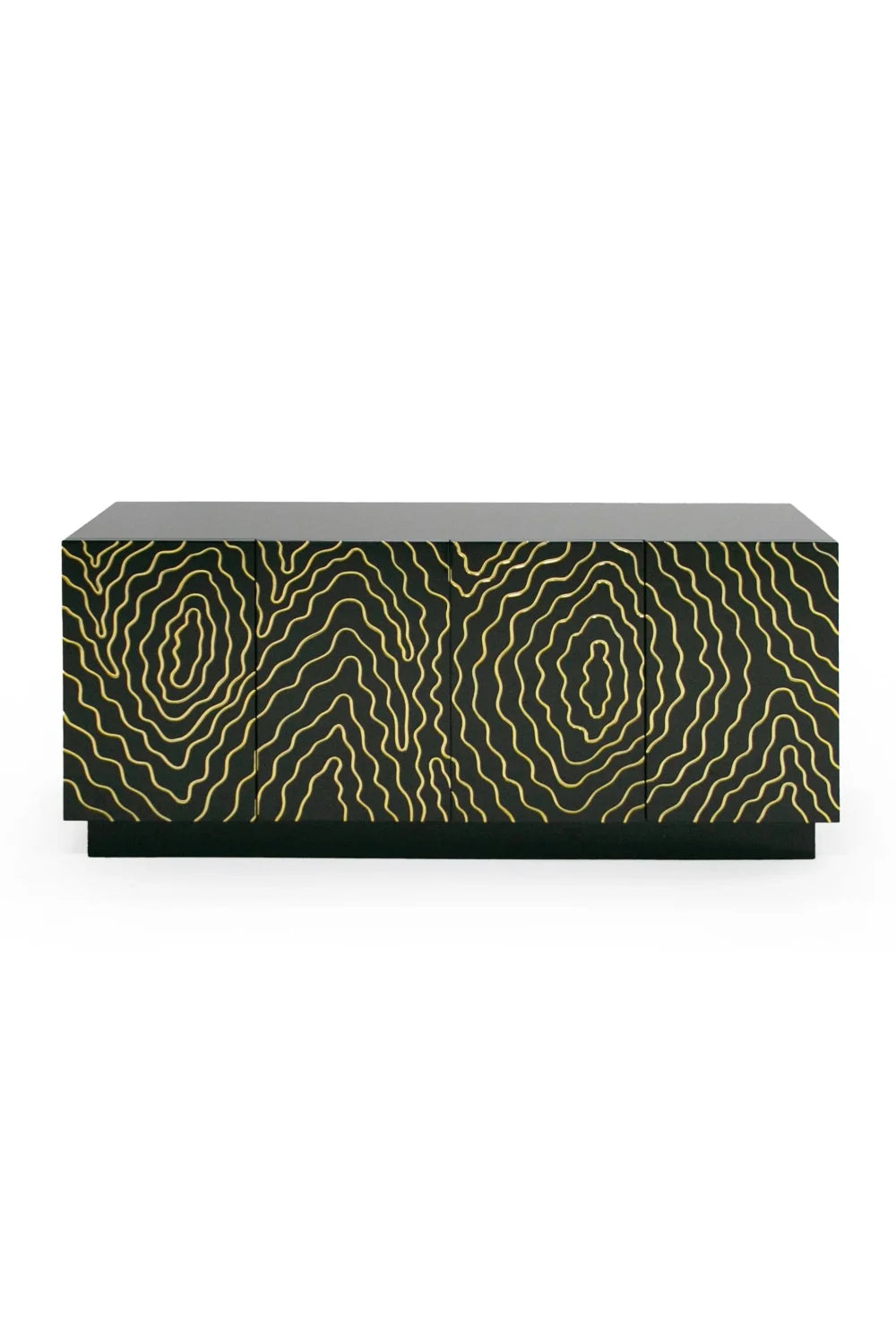 Luxury Gold Inlaid 4-Door Sideboard European Style for Villa