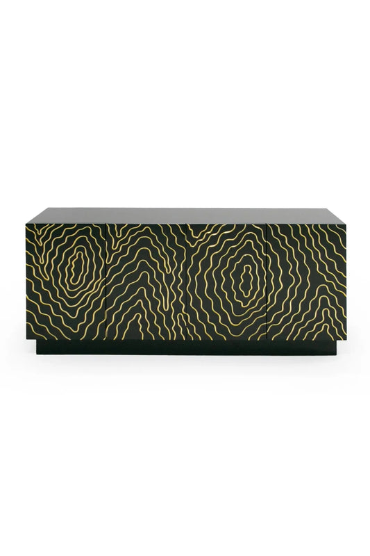 Luxury Gold Inlaid 4-Door Sideboard European Style for Villa