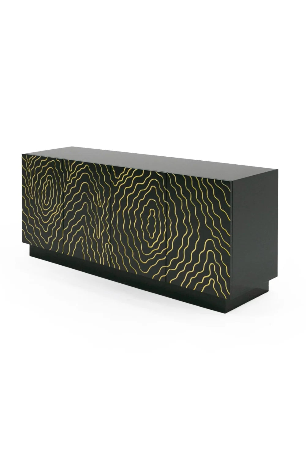 Luxury Gold Inlaid 4-Door Sideboard European Style for Villa