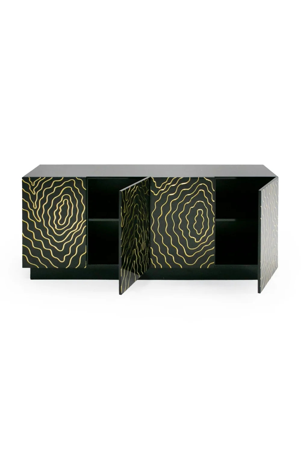 Luxury Gold Inlaid 4-Door Sideboard European Style for Villa