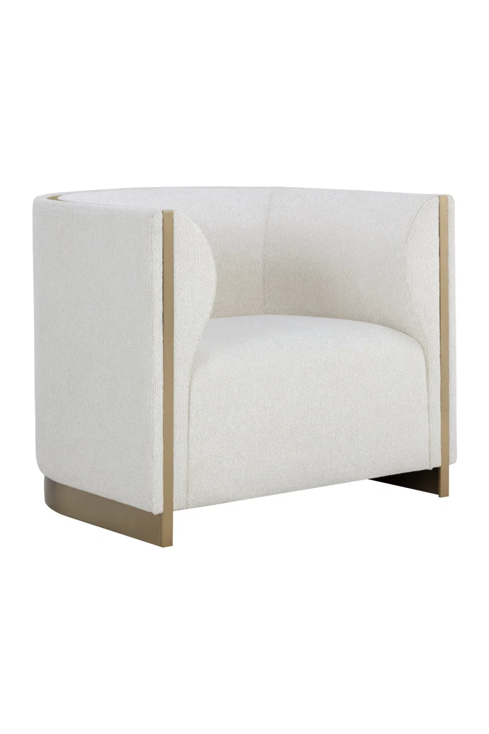 Luxury Gold Inlay Curved Lounge Chair Modern Italian Style for Villa