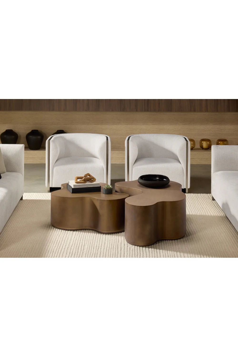Luxury Gold Inlay Curved Lounge Chair Modern Italian Style for Villa