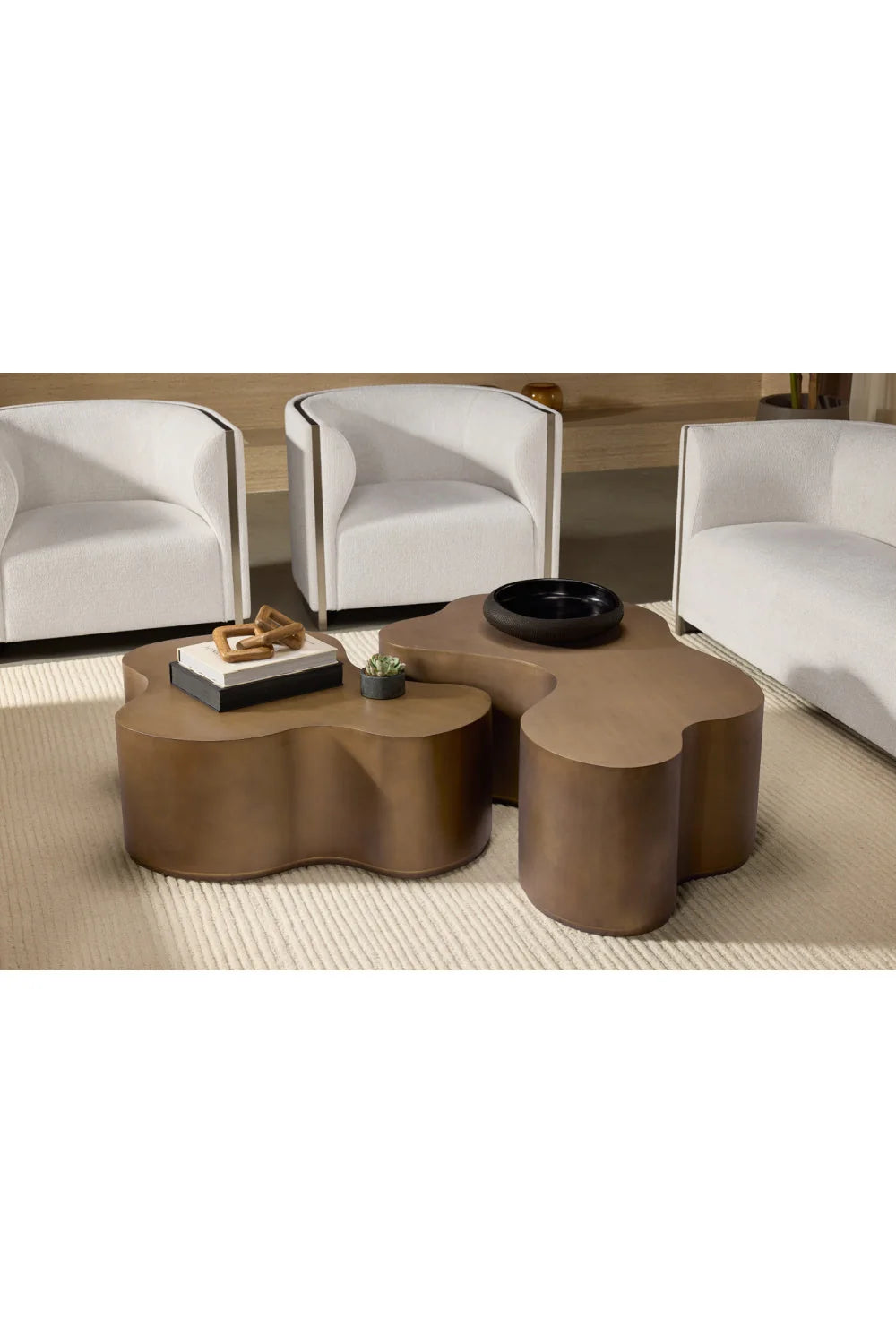 Luxury Gold Inlay Curved Lounge Chair Modern Italian Style for Villa