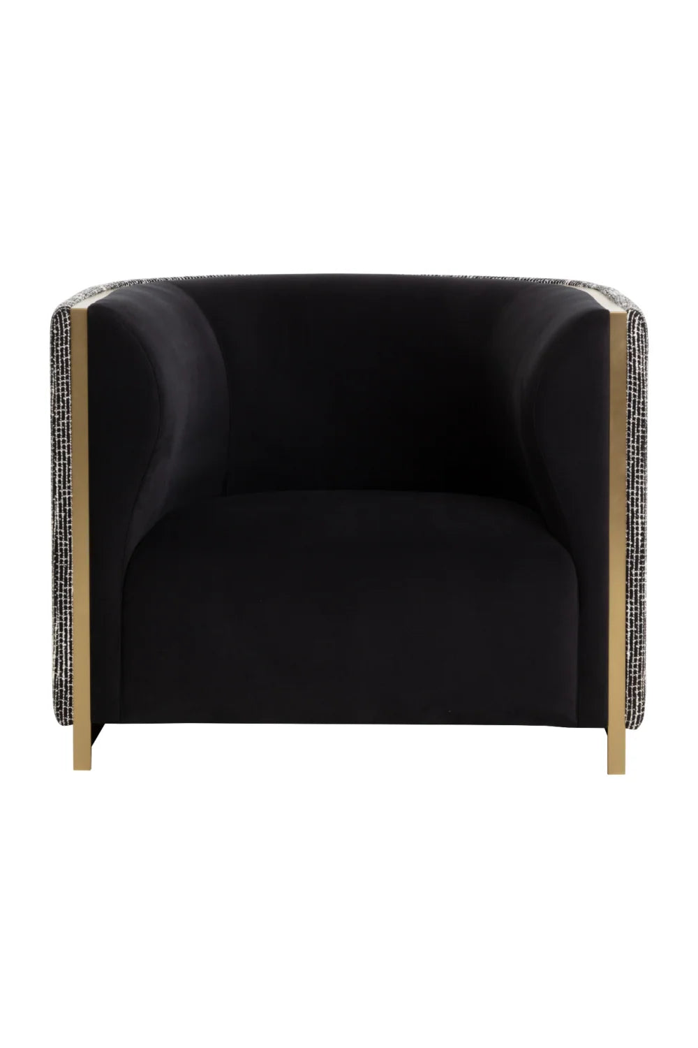 Luxury Gold Inlay Curved Lounge Chair Modern Italian Style for Villa