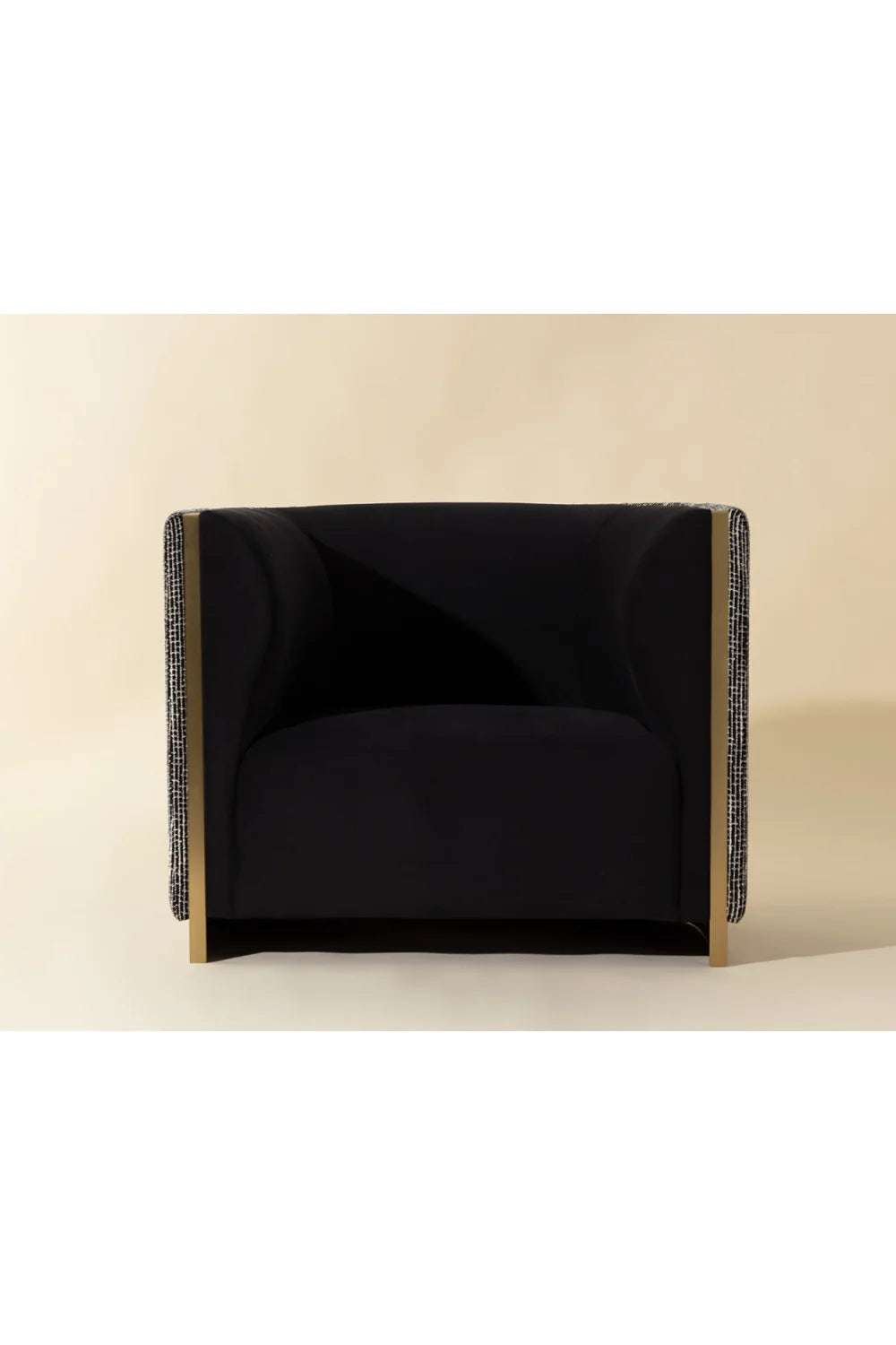 Luxury Gold Inlay Curved Lounge Chair Modern Italian Style for Villa