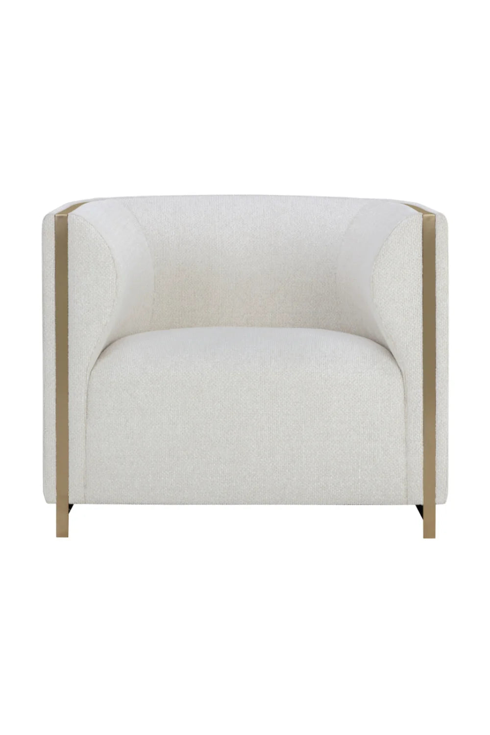 Luxury Gold Inlay Curved Lounge Chair Modern Italian Style for Villa