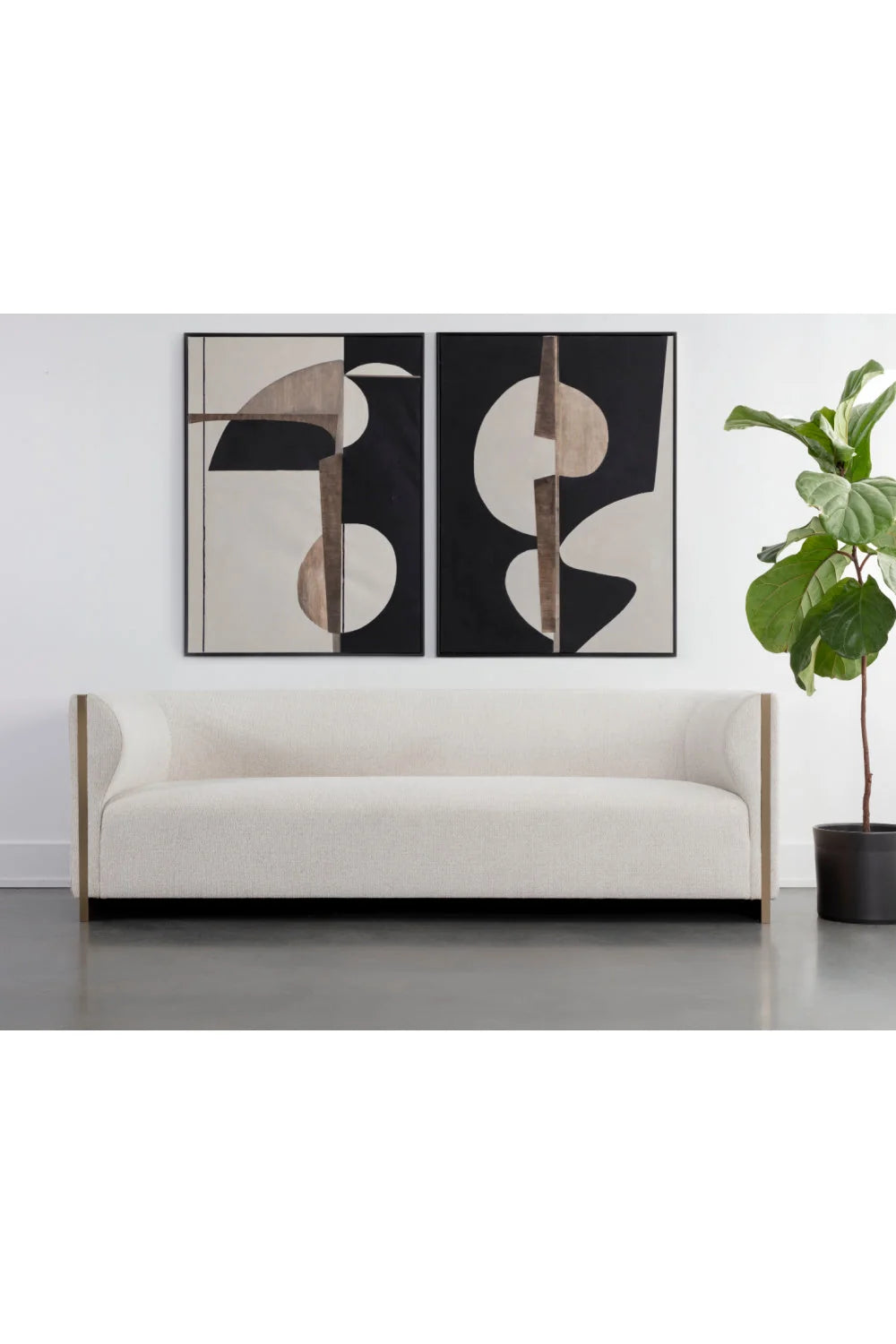 Luxury Gold Inlay Curved Sofa Modern Italian Style for Villa