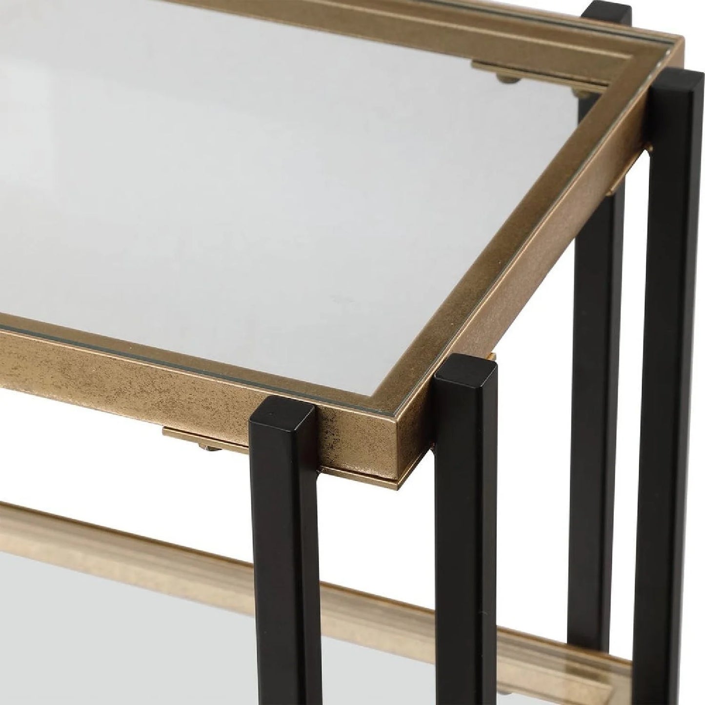Luxury Gold Leaf Console Table Modern Italian Style for Villa