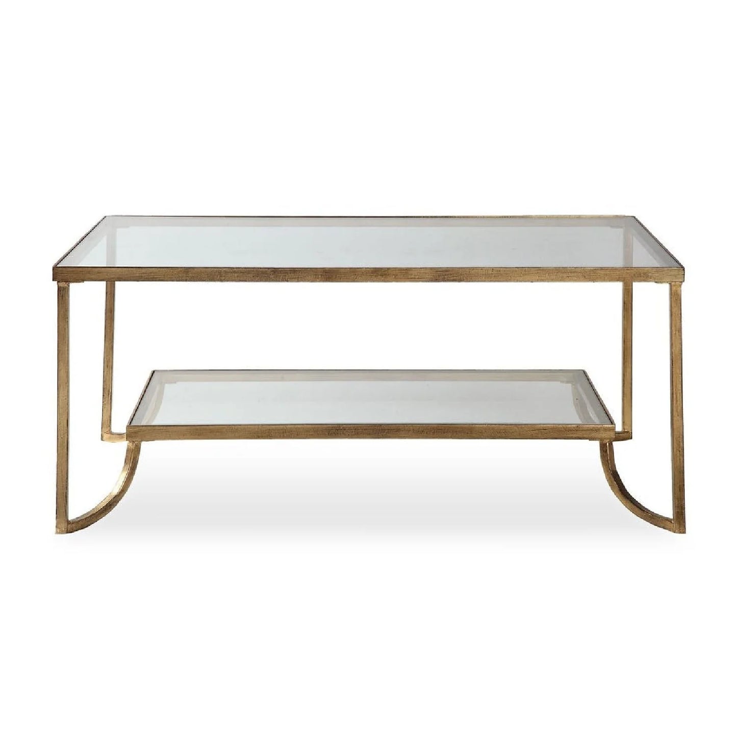 Luxury Gold Leaf Rectangular Coffee Table Modern Italian Style for Villa