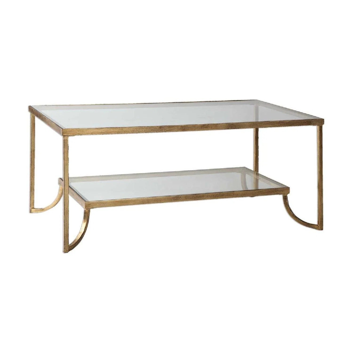 Luxury Gold Leaf Rectangular Coffee Table Modern Italian Style for Villa