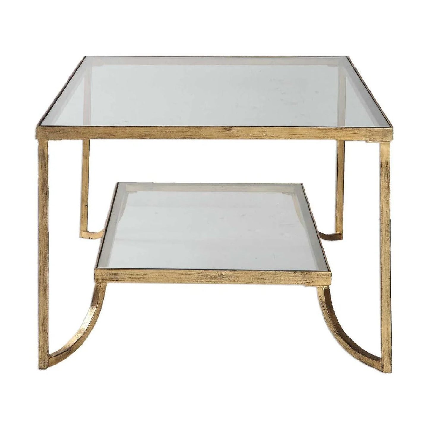 Luxury Gold Leaf Rectangular Coffee Table Modern Italian Style for Villa