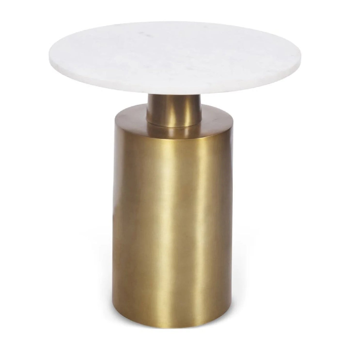 Luxury Gold Marble Round Accent Table European Style for Villa