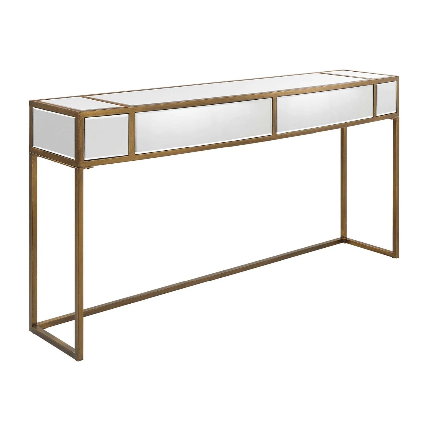 Luxury Gold Mirrored Console Table Modern Italian Style for Villa