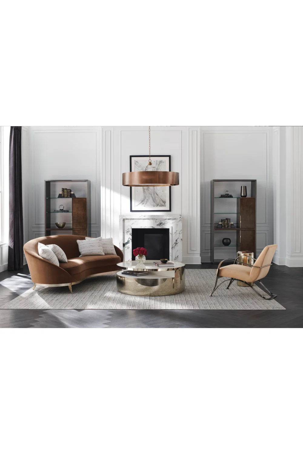 Luxury Gold Rotatable Coffee Table Modern Italian Style for Villa