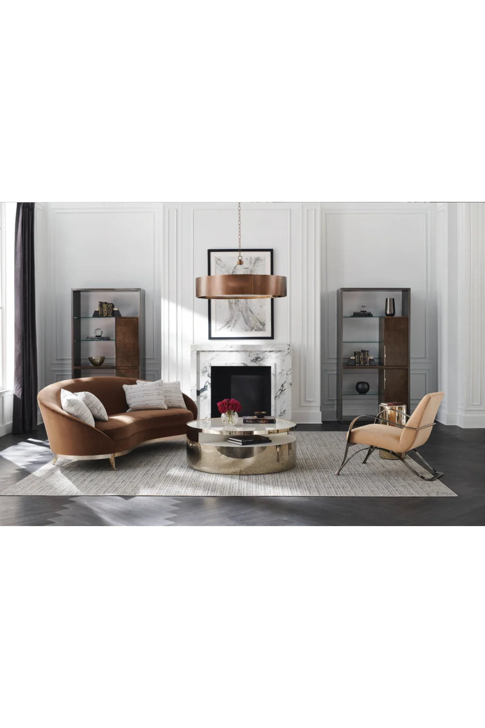 Luxury Gold Rotatable Coffee Table Modern Italian Style for Villa