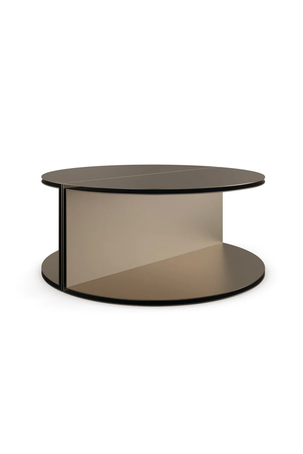 Luxury Gold Semi-Circle Coffee Table Modern Italian Style for Villa