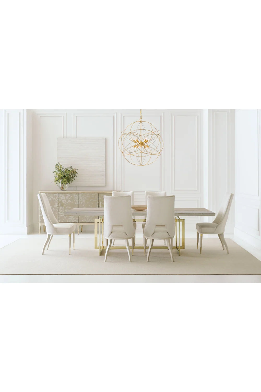Luxury Gold Wooden Sideboard European Style for Villa