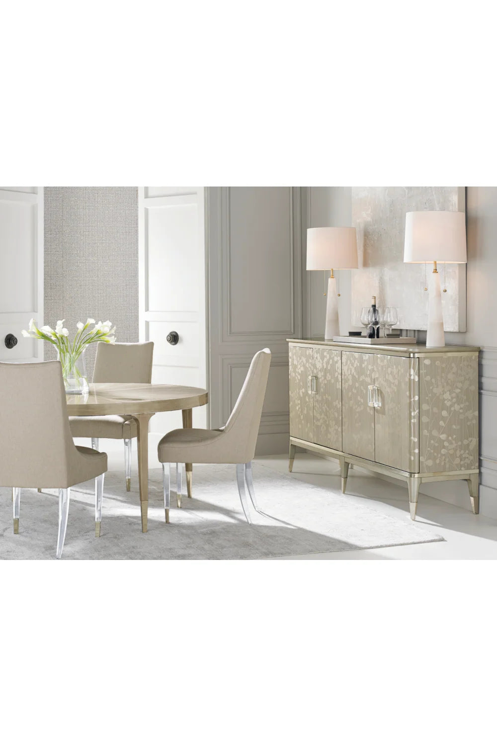Luxury Gold Wooden Sideboard European Style for Villa
