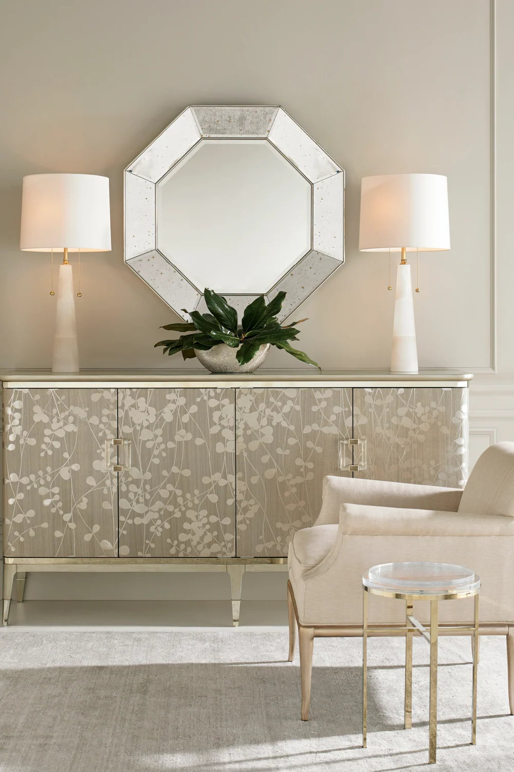 Luxury Gold Wooden Sideboard European Style for Villa