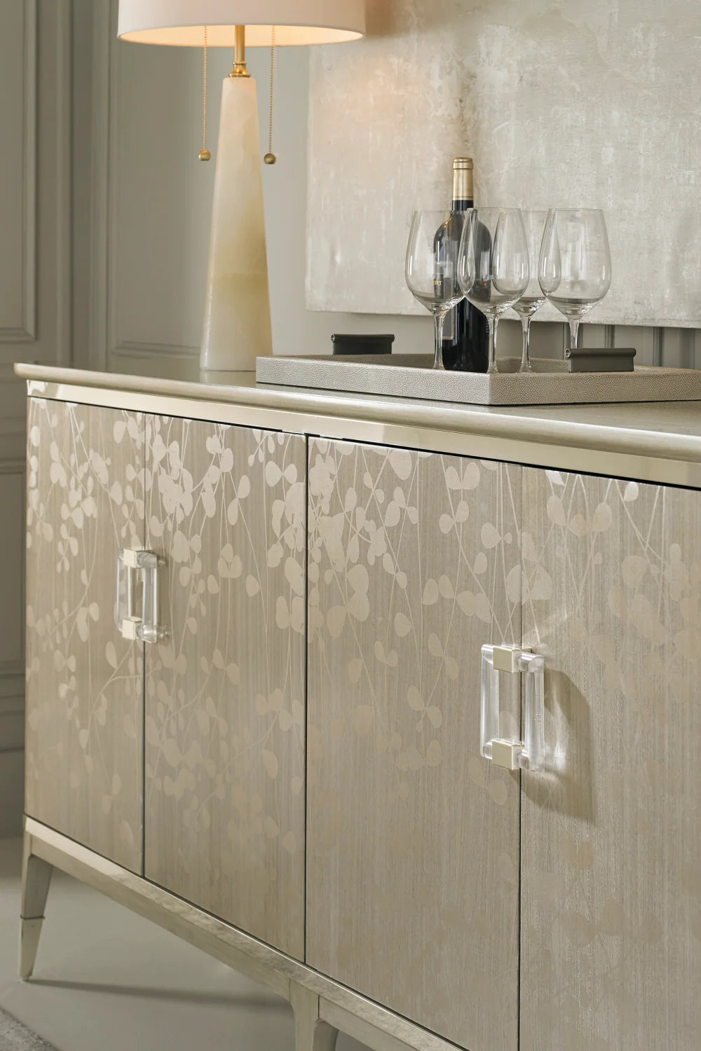 Luxury Gold Wooden Sideboard European Style for Villa