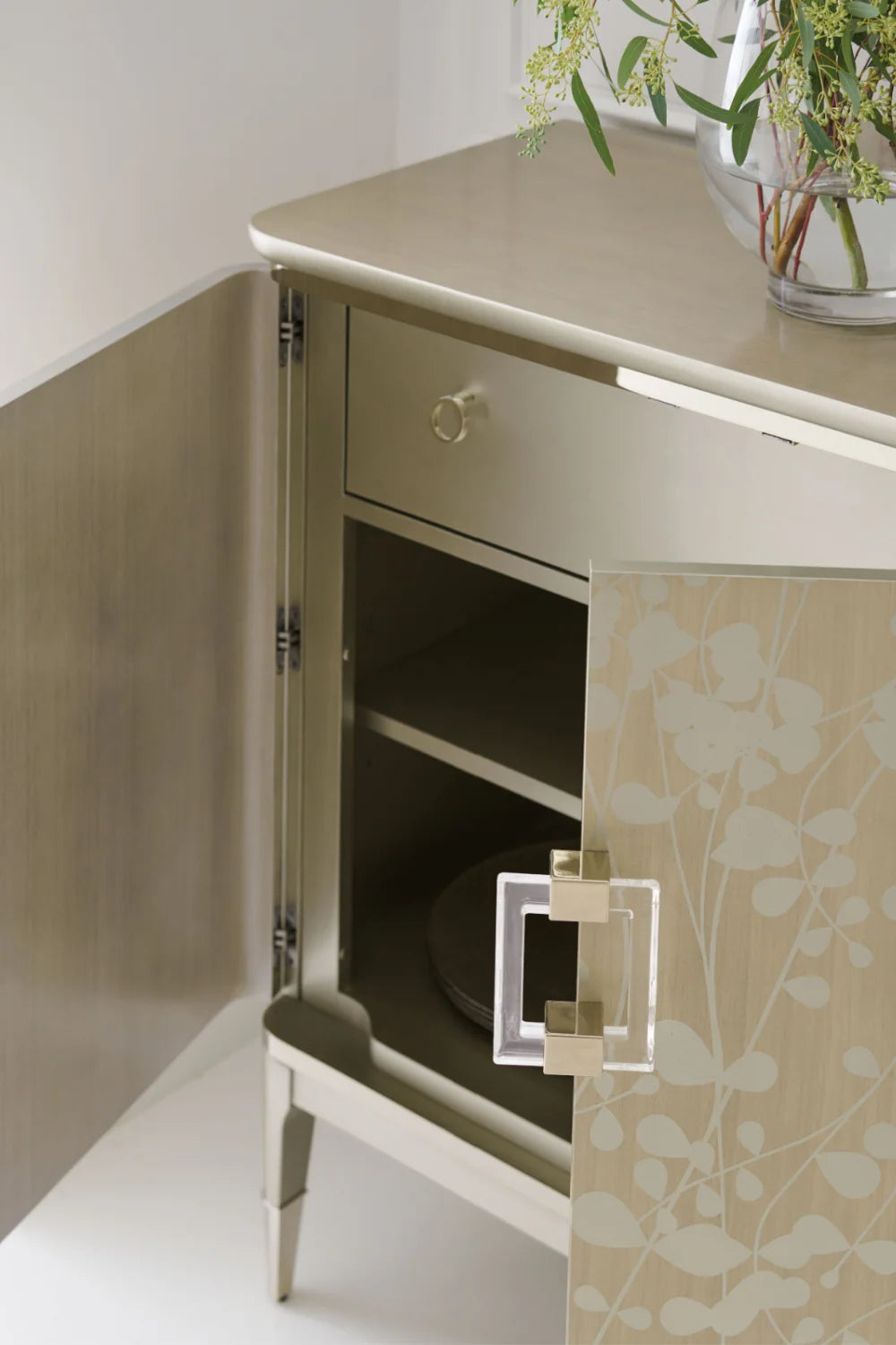 Luxury Gold Wooden Sideboard European Style for Villa