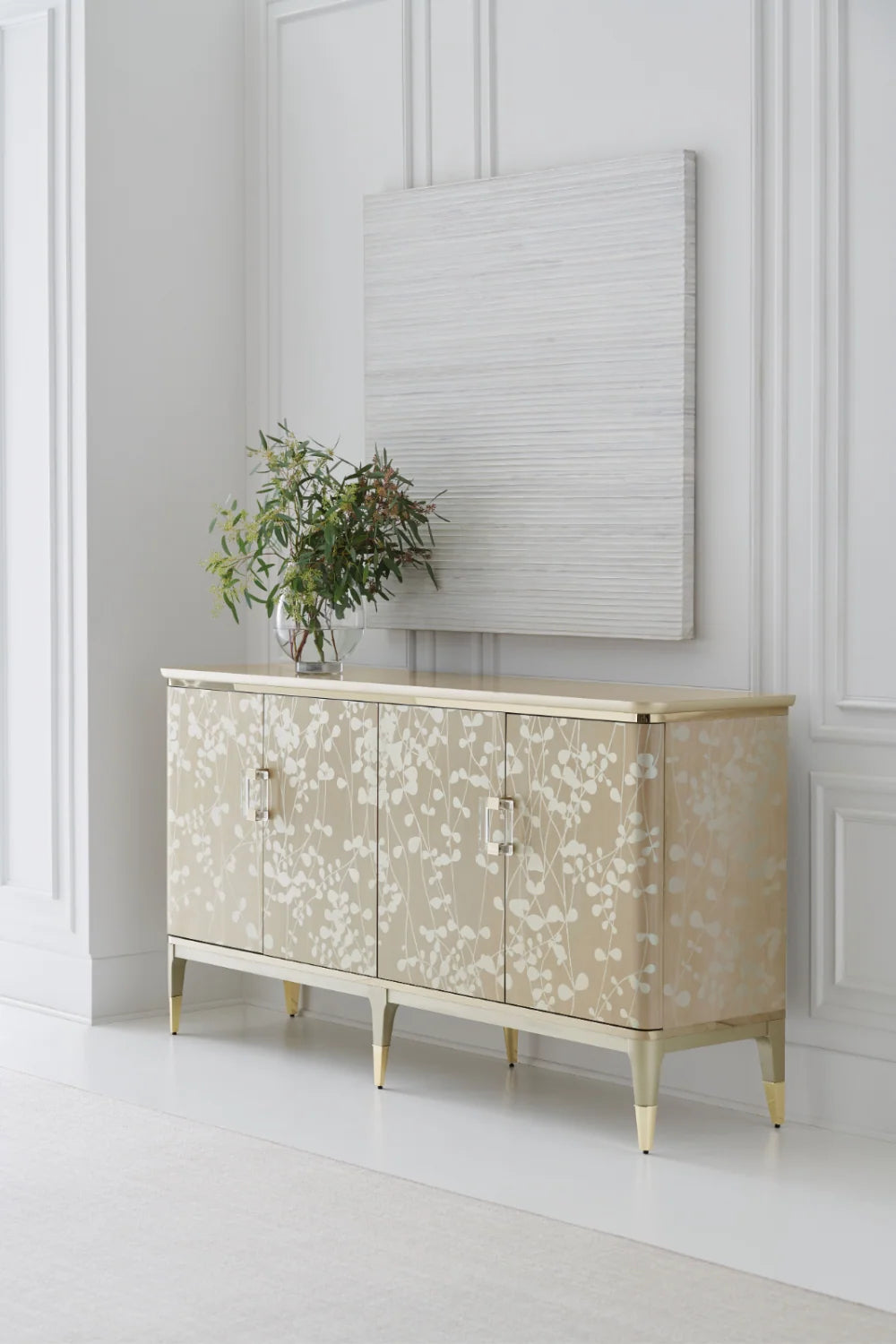 Luxury Gold Wooden Sideboard European Style for Villa