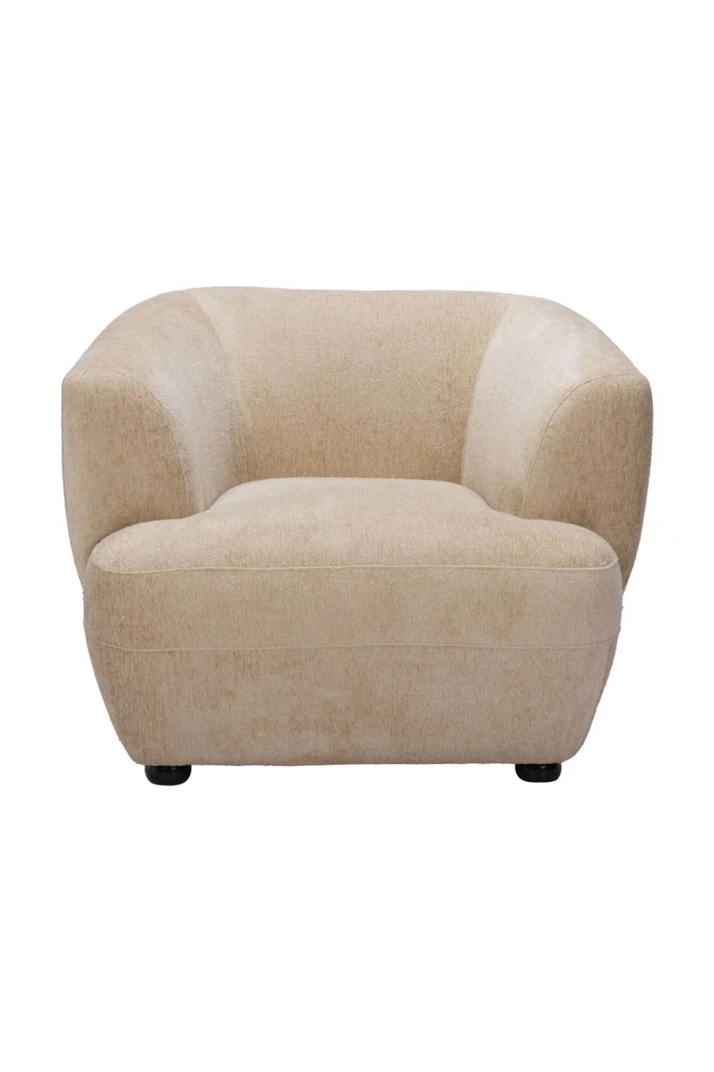 Luxury Golden Beige Barrel Accent Chair European Style for Villa