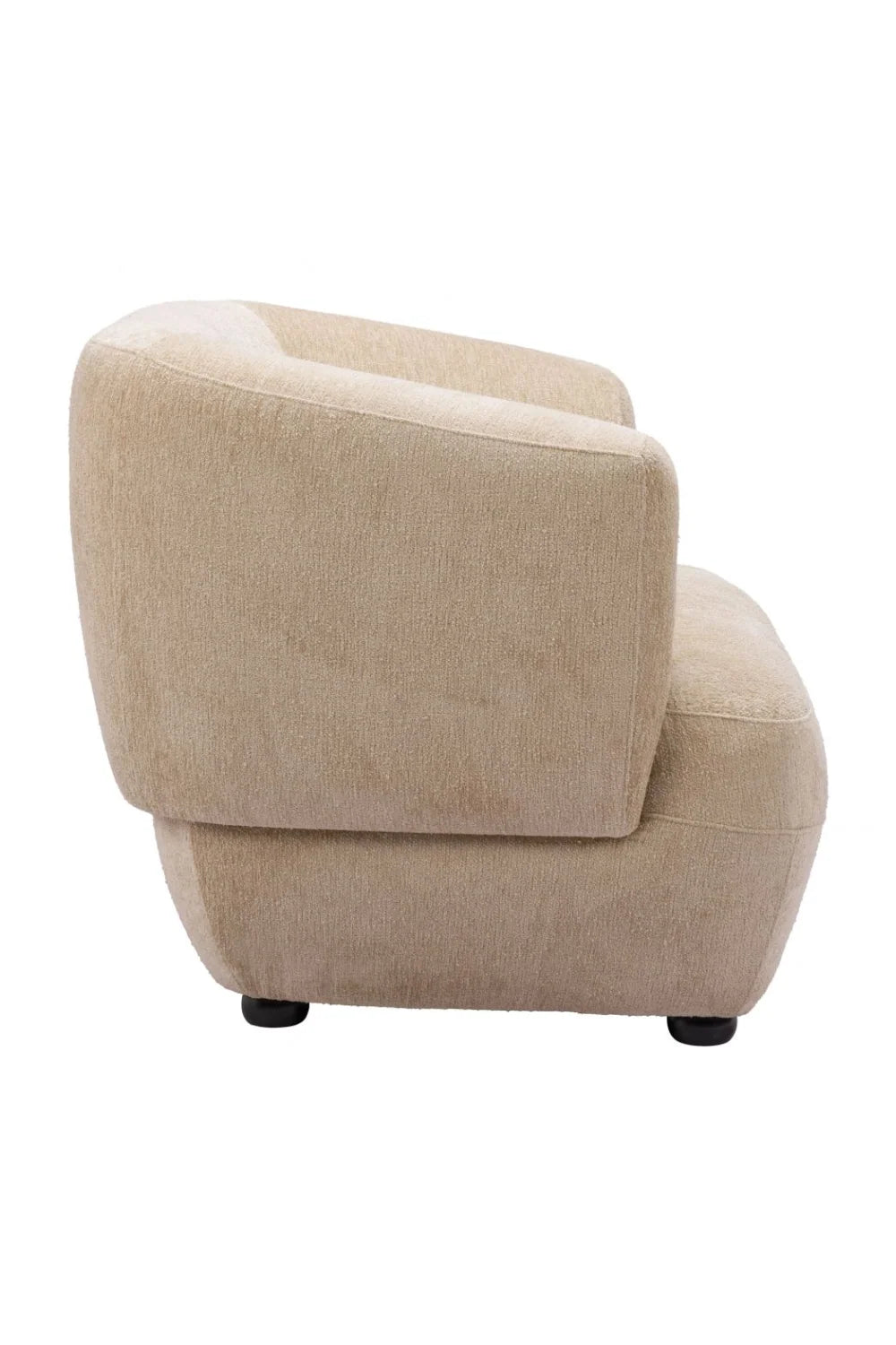 Luxury Golden Beige Barrel Accent Chair European Style for Villa