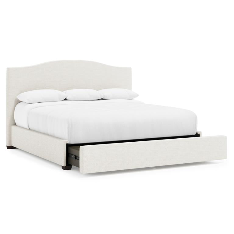 Luxury Graham Fabric Storage Panel Bed Modern Italian Style for Villa