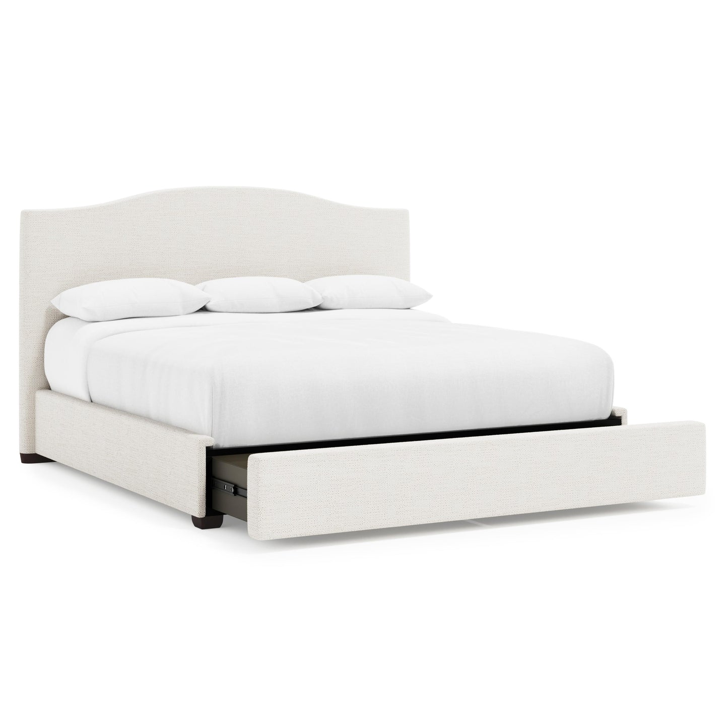 Luxury Graham Fabric Storage Panel Bed Modern Italian Style for Villa
