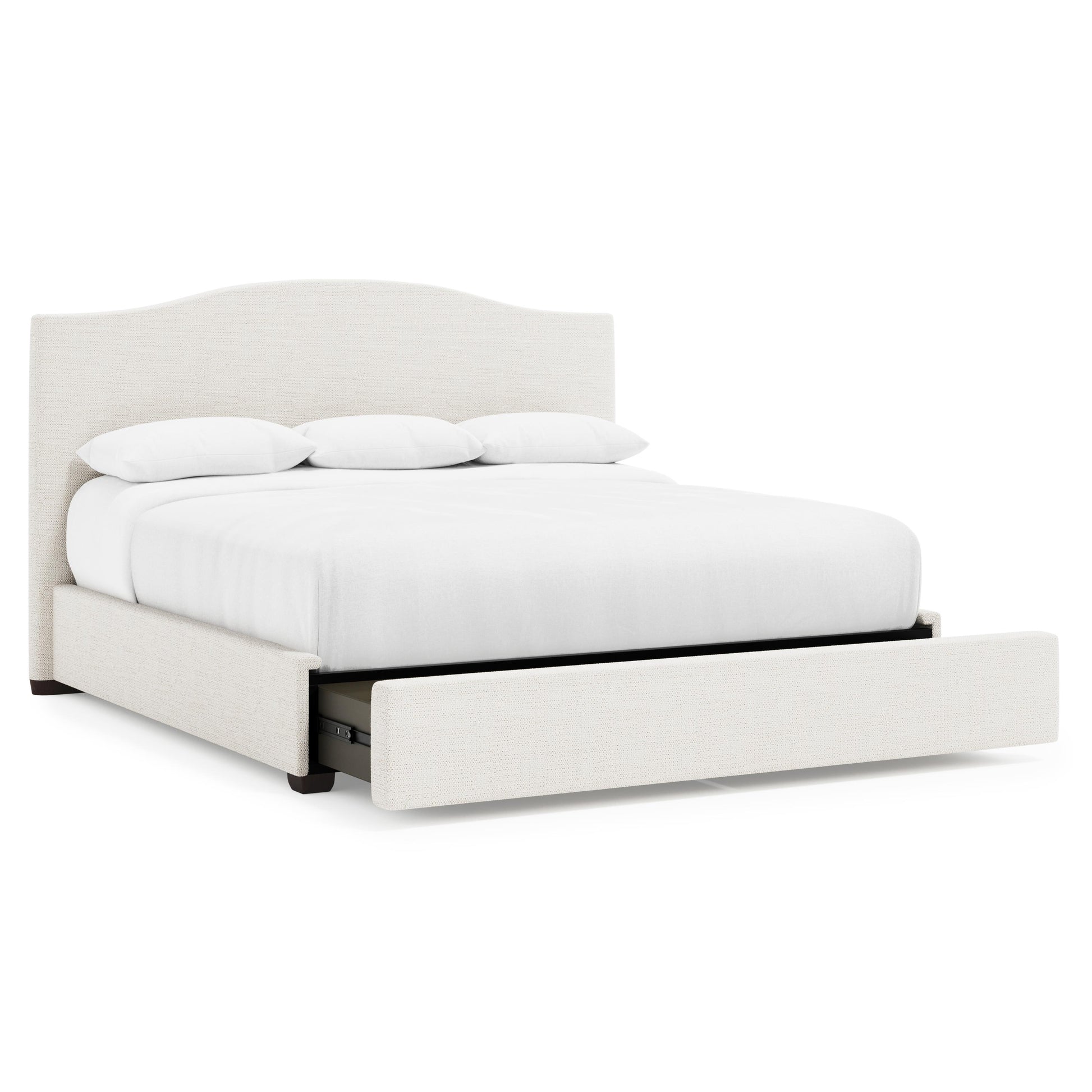 Luxury Graham Fabric Storage Panel Bed Modern Italian Style for Villa