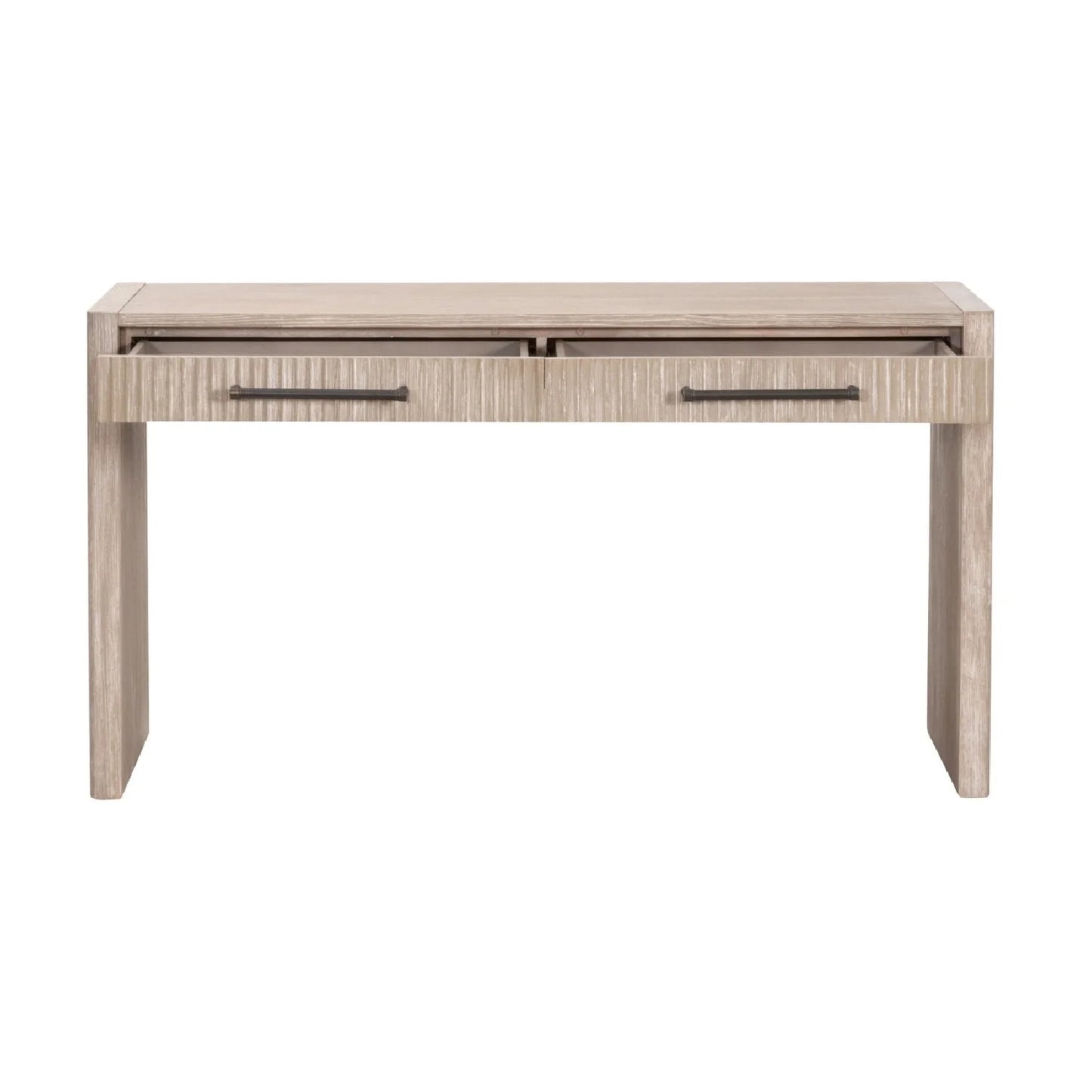 Luxury Gray Acacia 2-Drawer Console Table Modern Italian Style for Villa