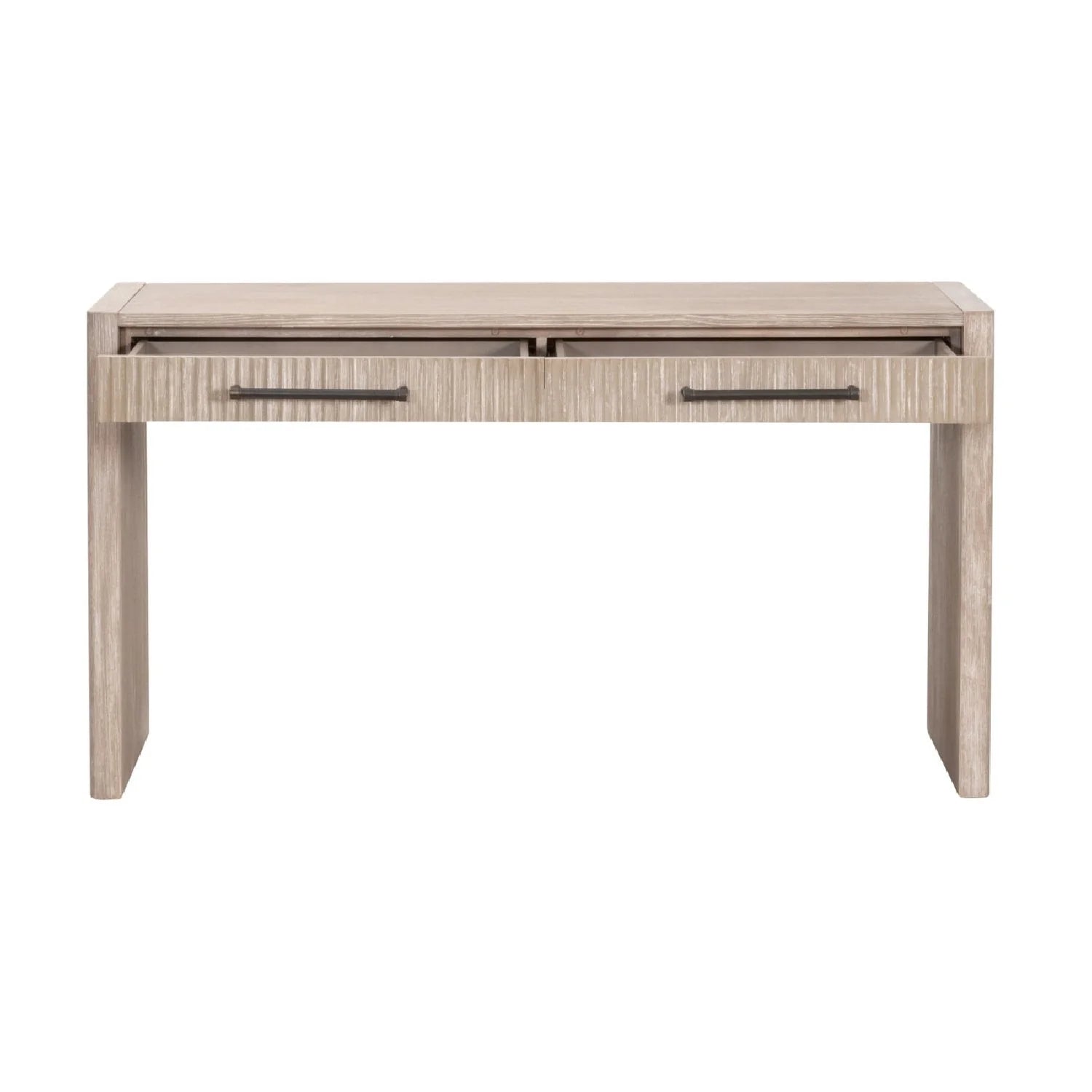 Luxury Gray Acacia 2-Drawer Console Table Modern Italian Style for Villa