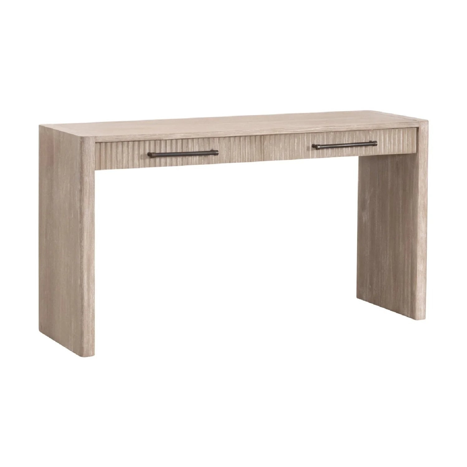 Luxury Gray Acacia 2-Drawer Console Table Modern Italian Style for Villa