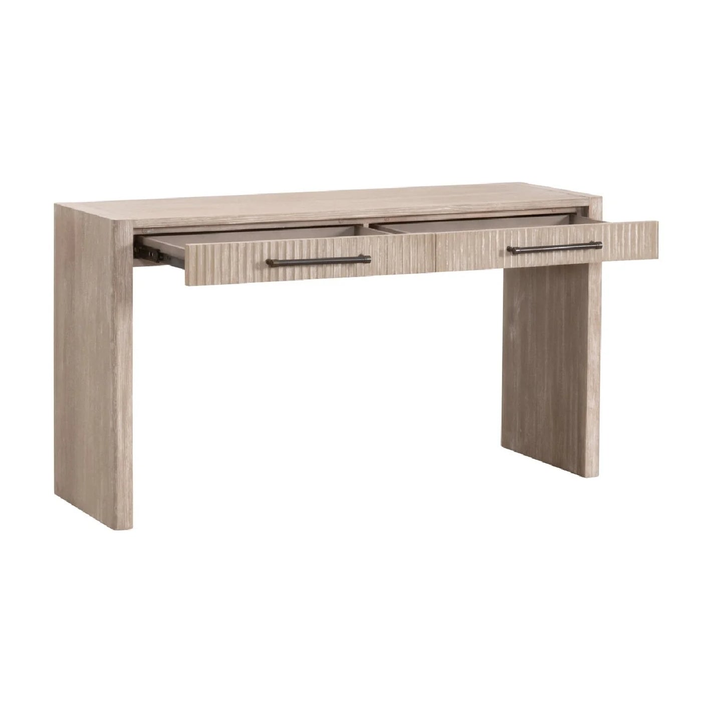 Luxury Gray Acacia 2-Drawer Console Table Modern Italian Style for Villa