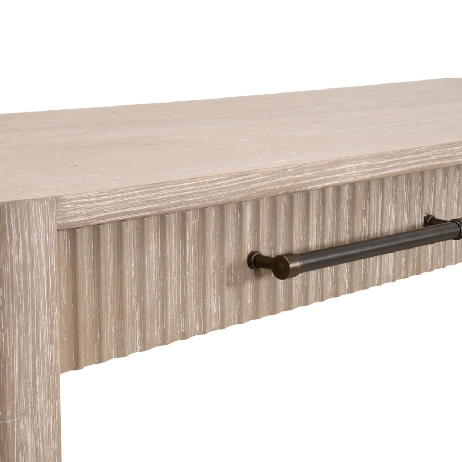 Luxury Gray Acacia 2-Drawer Console Table Modern Italian Style for Villa