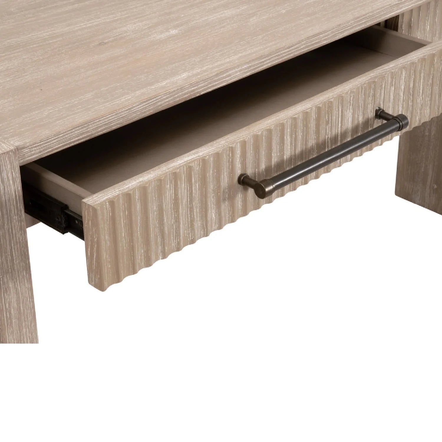 Luxury Gray Acacia 2-Drawer Console Table Modern Italian Style for Villa