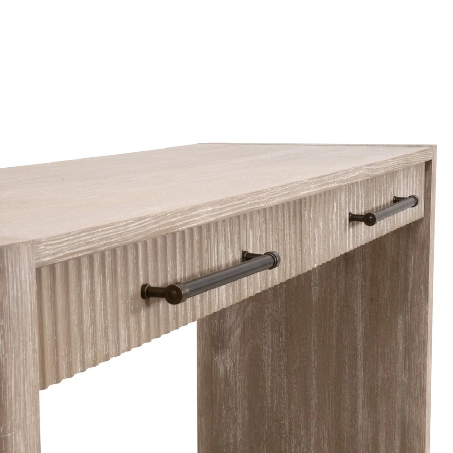 Luxury Gray Acacia 2-Drawer Console Table Modern Italian Style for Villa