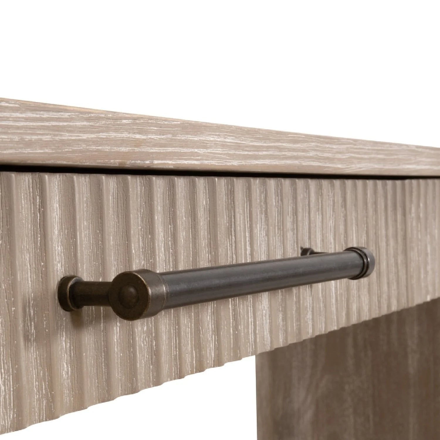 Luxury Gray Acacia 2-Drawer Console Table Modern Italian Style for Villa