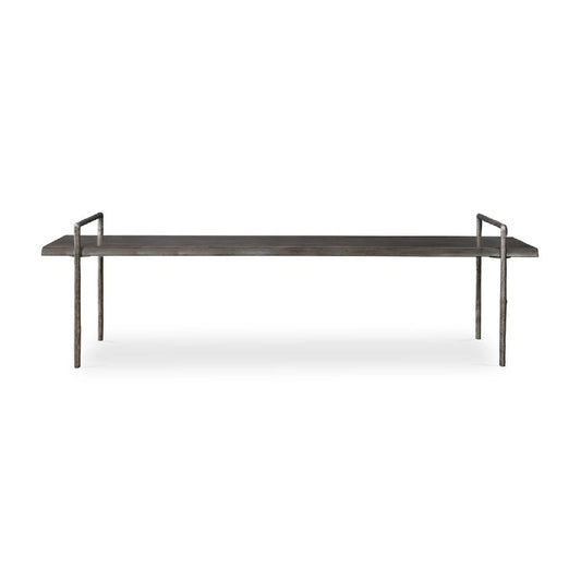 Luxury Gray Acacia Wood Bench European Style for Villa