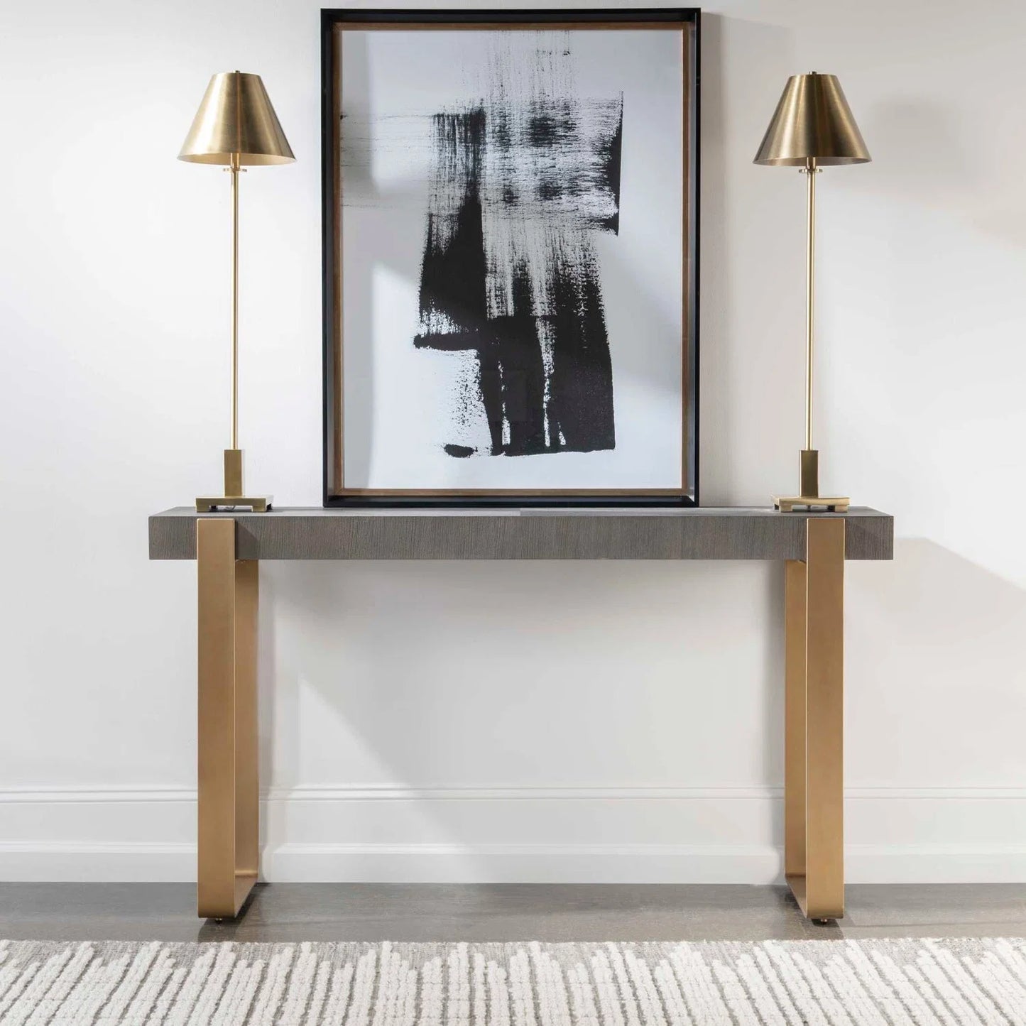 Luxury Gray Ash Console Table Modern Italian Style for Villa