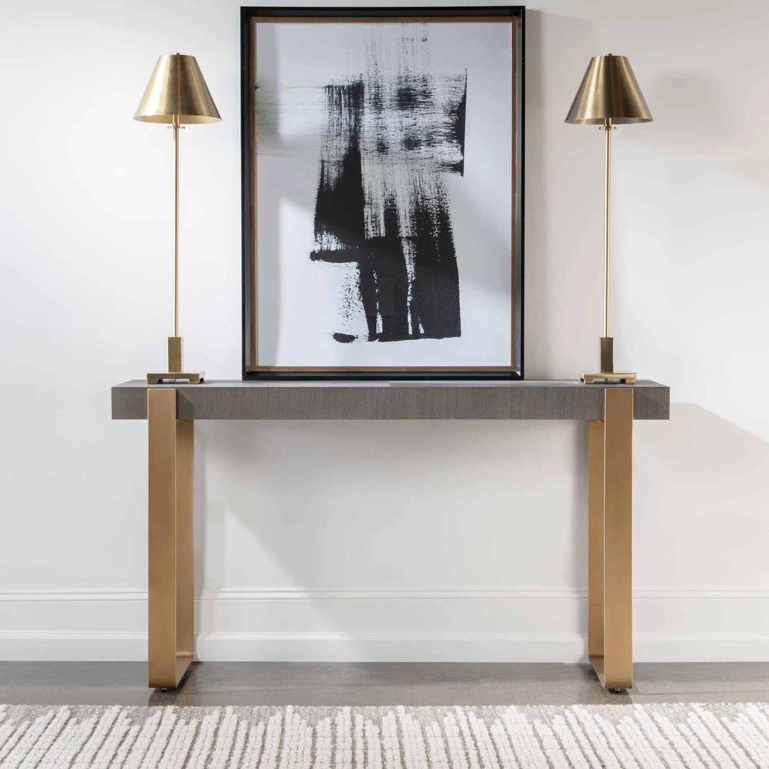 Luxury Gray Ash Console Table Modern Italian Style for Villa