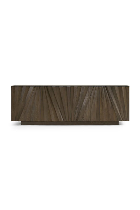 Luxury Gray Ash Veneer Sideboard European Style for Villa