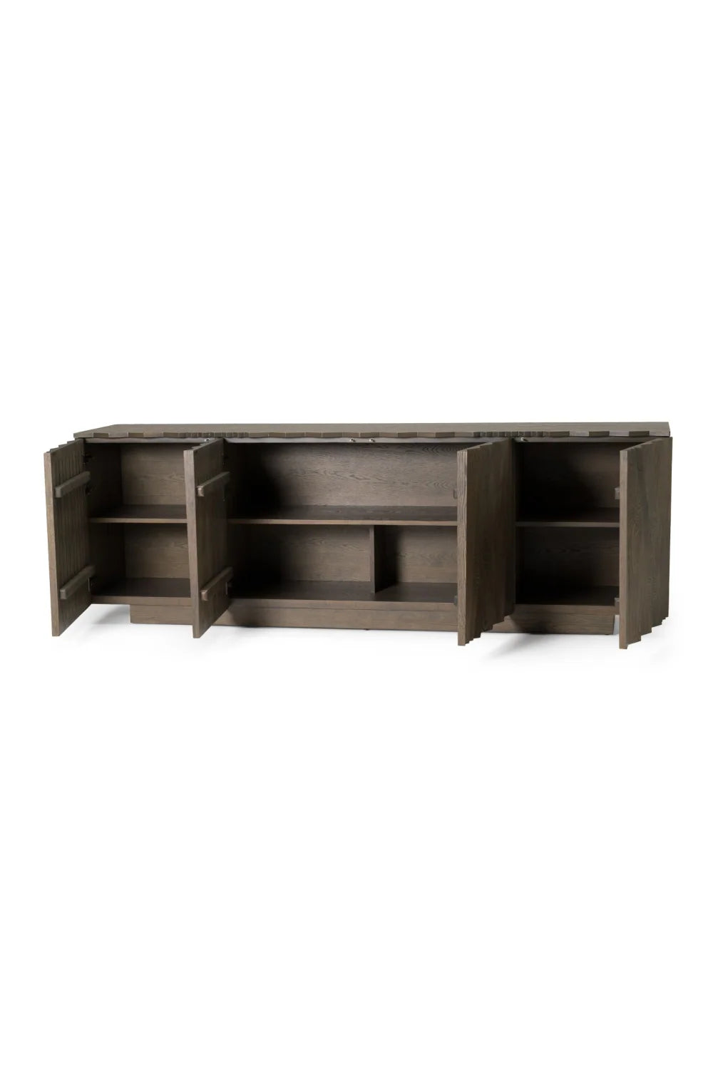 Luxury Gray Ash Veneer Sideboard European Style for Villa
